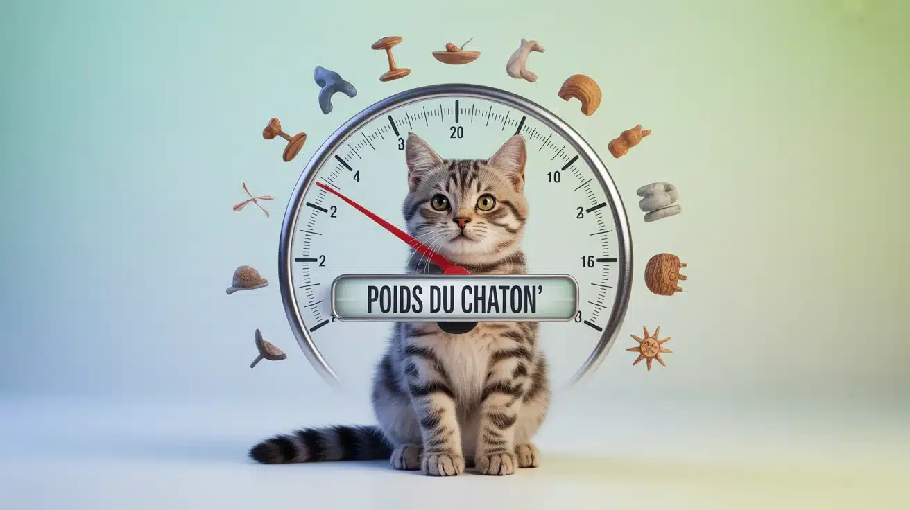 Illustration du poids du chaton et repères de croissance