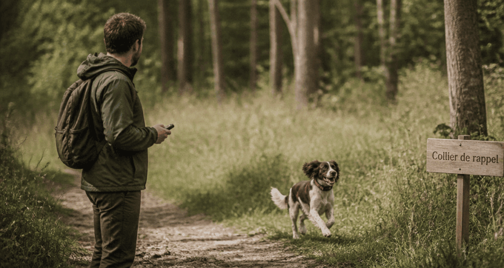 collier de rappel chien en promenade
