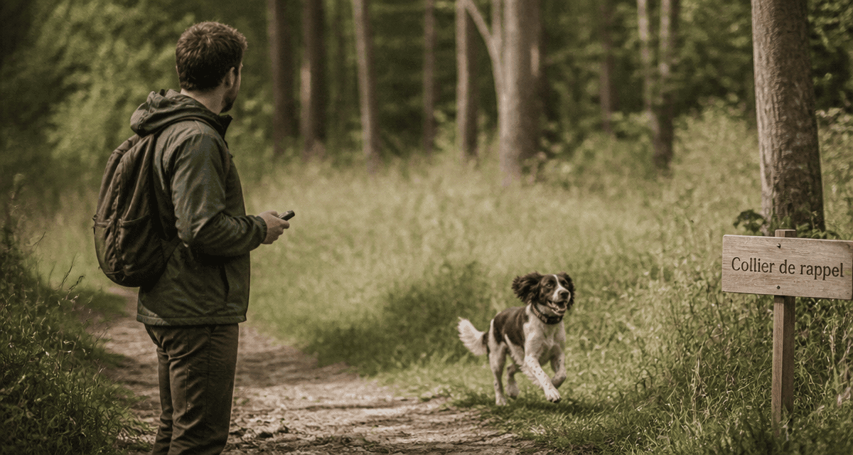collier de rappel chien en promenade