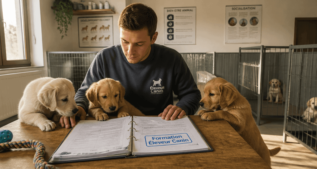formation eleveur canin jeune eleveur avec chiots