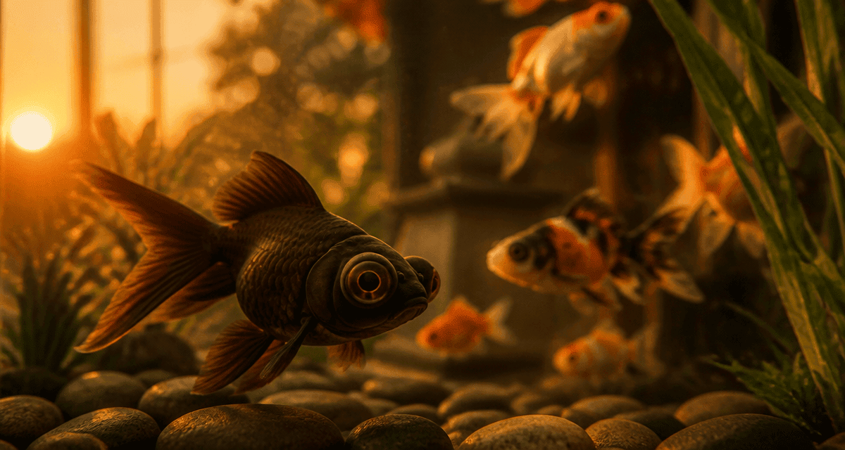 poisson télescope nage aquarium