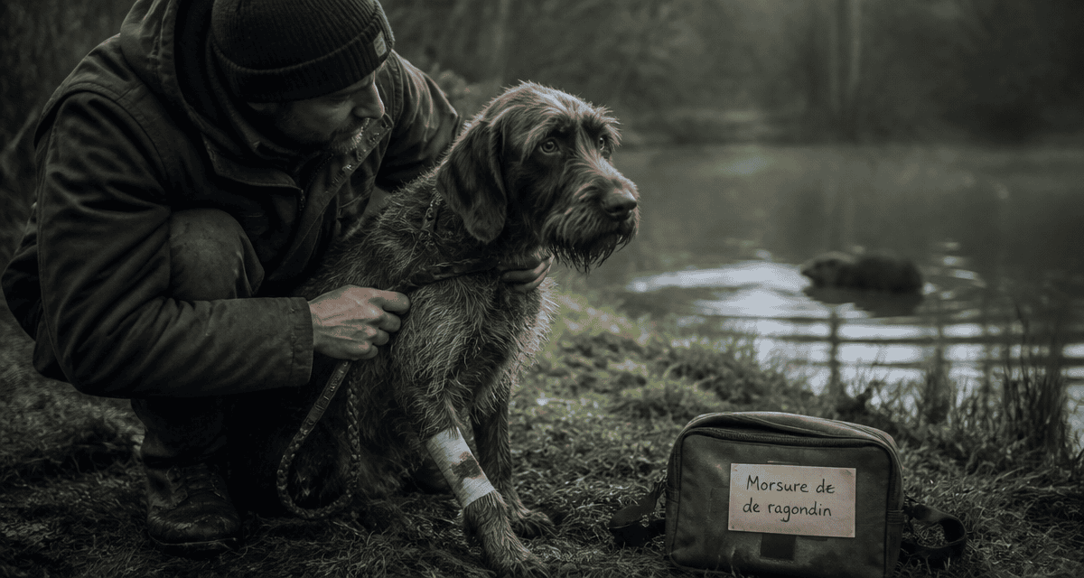 ragondin morsure chien secouru près étang
