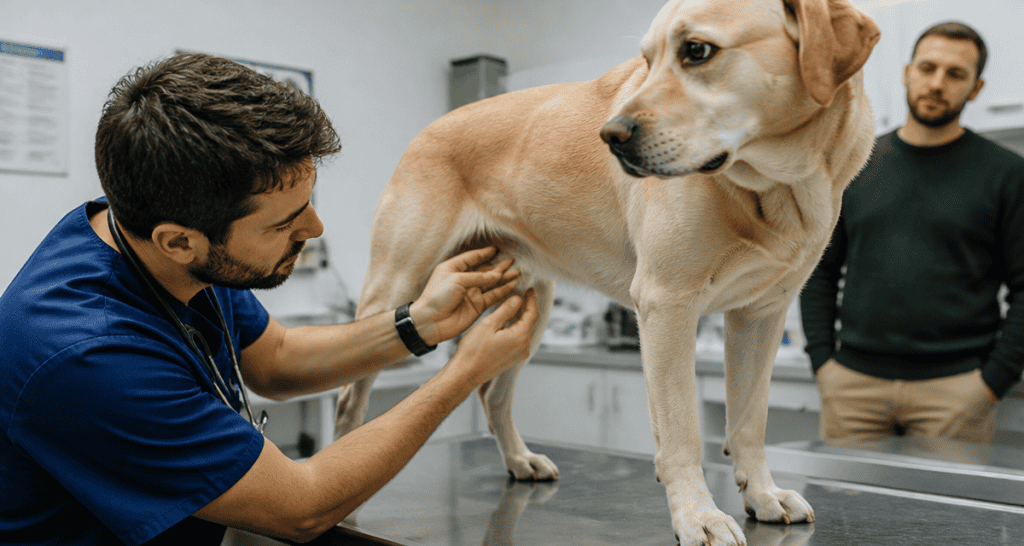 zizi de chien chez le vétérinaire