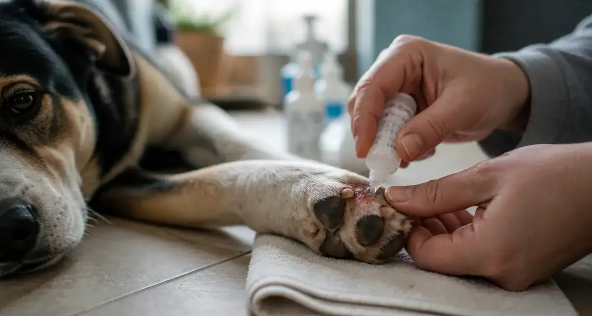 coussinet chien arraché repousse nettoyage