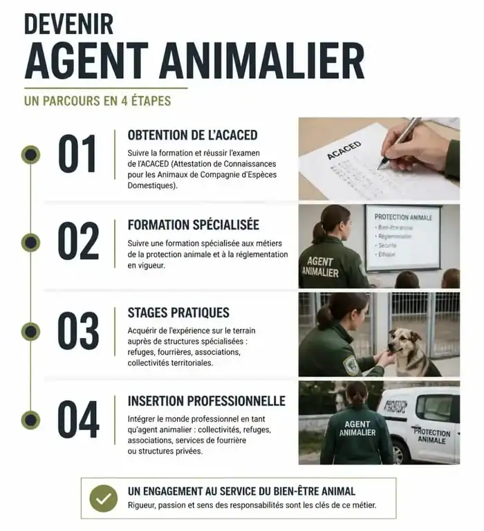 Parcours pour devenir agent animalier : étapes de la formation et de l'insertion professionnelle