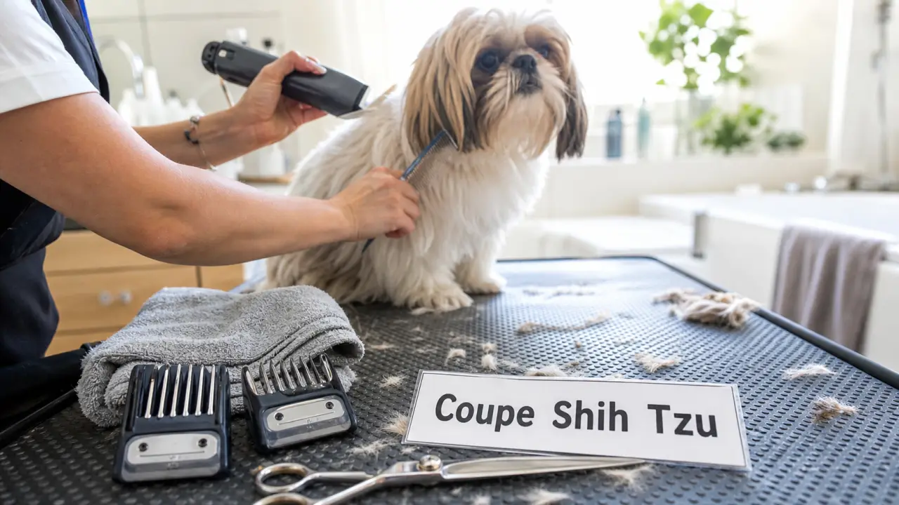 Coupe shih tzu tondeuse : sabots et zones sensibles, poil et accessoires