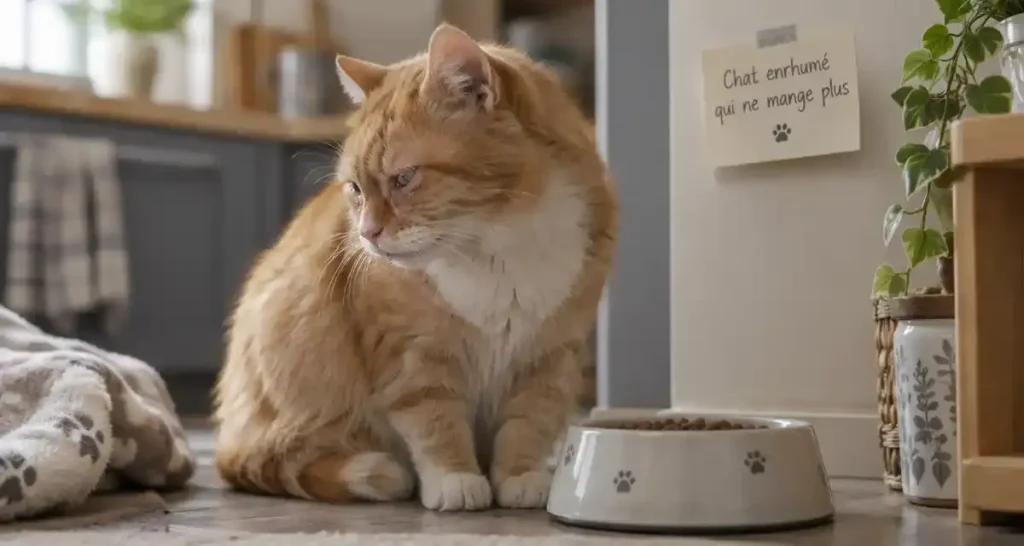 Chat enrhumé qui ne mange plus : pourquoi le nez coupe l’appétit et comment l’aider